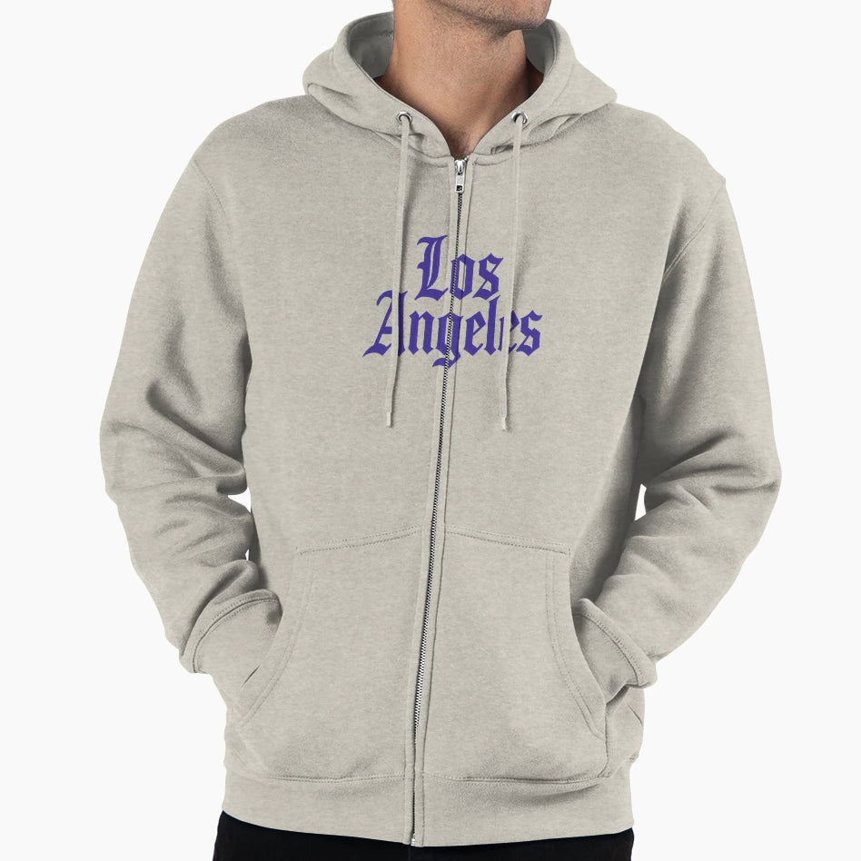 La Old English Text Purple California Font Hoodie - Graphic Print Unisex - T-Shirt, Sweatshirt, Hoodie