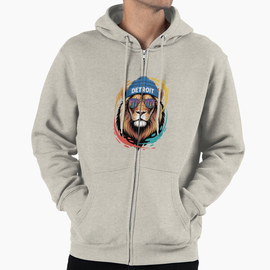 Detroit Lions Head Hoodie - Minimalist Print for Adults - T-Shirt, Sweatshirt, Hoodie