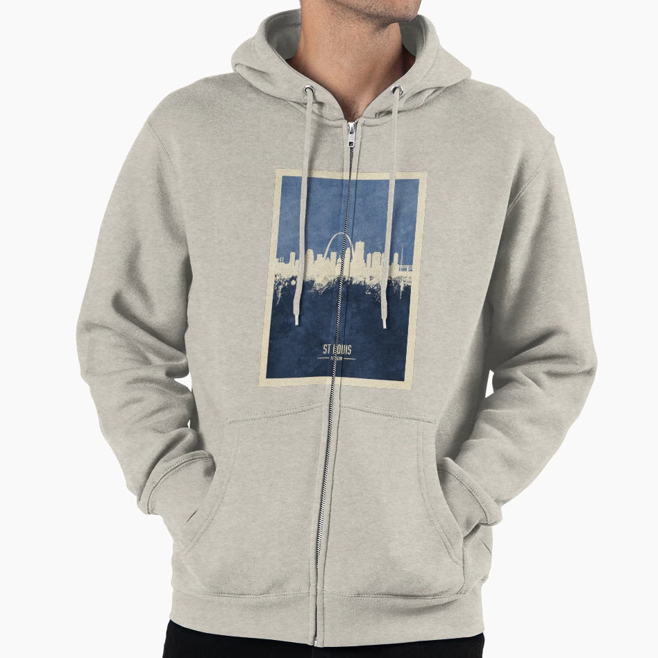St Louis Missouri Skyline Hoodie - Minimalist Print Men Women - T-Shirt, Sweatshirt, Hoodie