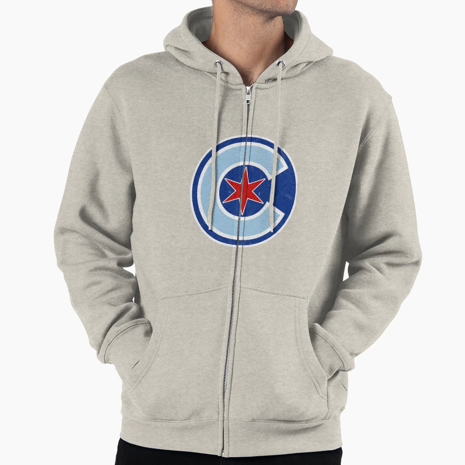 Chicago Wrigleyville Star Logo Emblem Hoodie - Streetwear Style Men Women - T-Shirt, Sweatshirt, Hoodie