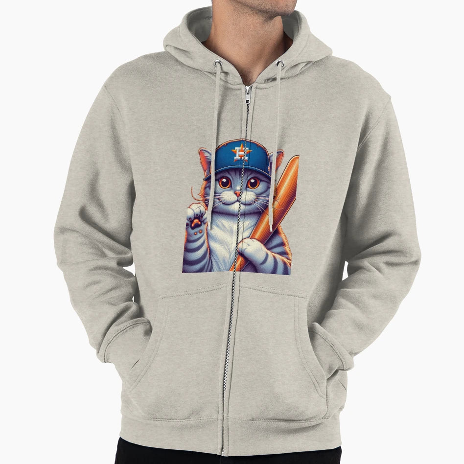 Astros Cat Hoodie - Minimalist Print for Adults - T-Shirt, Sweatshirt, Hoodie