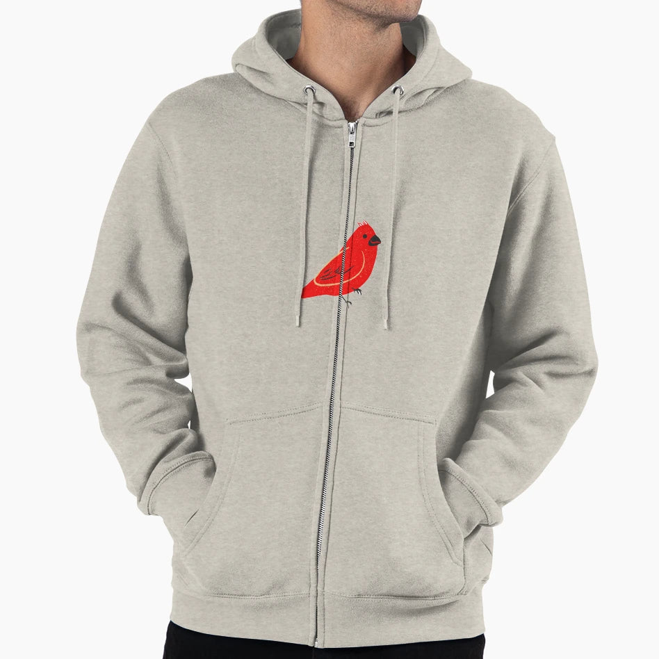 Red Bird Hoodie - Minimalist Print Men Women - T-Shirt, Sweatshirt, Hoodie
