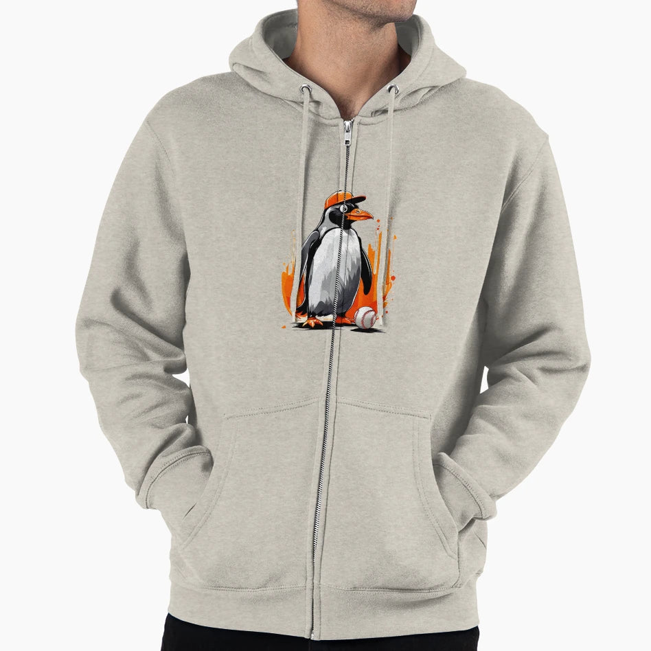 Baseball Penguin Hoodie - Fun Novelty Design for Adults - T-Shirt, Sweatshirt, Hoodie