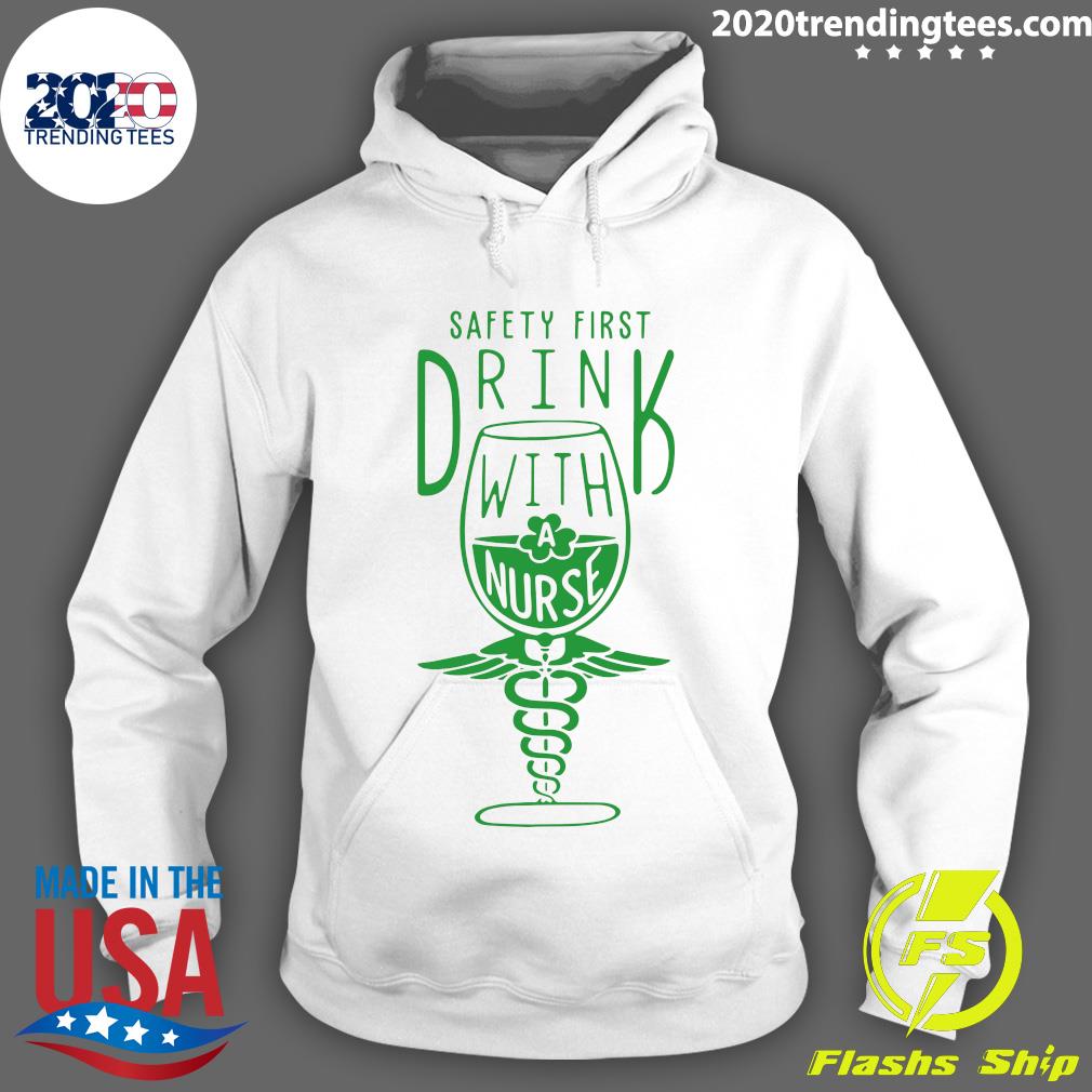 St Patrick's Day Safety first Drink with a Nurse - Adult & Kids T-Shirts, Sweatshirts & Hoodies apparel design preview 2