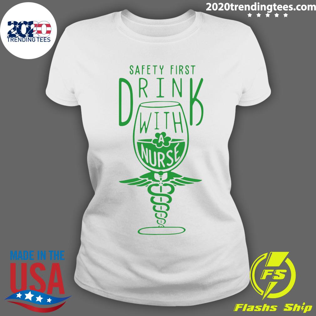 St Patrick's Day Safety first Drink with a Nurse - Adult & Kids T-Shirts, Sweatshirts & Hoodies apparel design preview 3