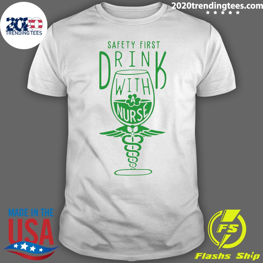 St Patrick's Day Safety first Drink with a Nurse - Adult & Kids T-Shirts, Sweatshirts & Hoodies apparel design preview 1