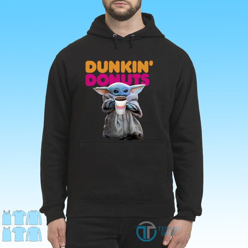 Star Wars Baby Yoda Dunkin' Donuts - Adult & Kids T-Shirts, Sweatshirts & Hoodies apparel design preview 2