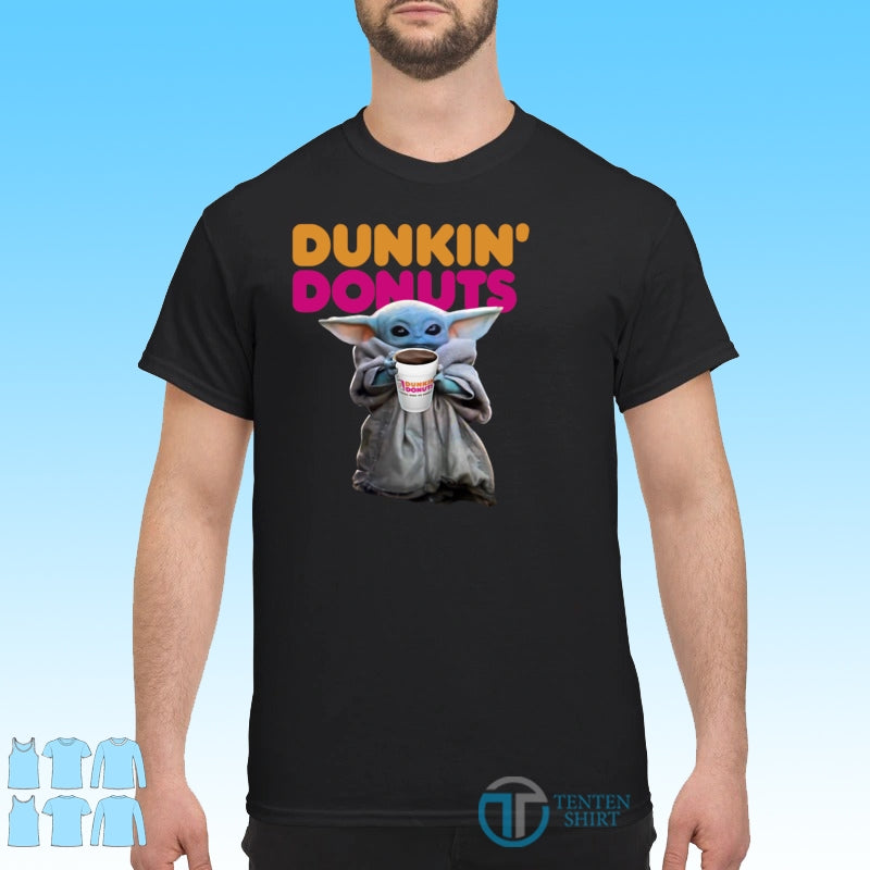 Star Wars Baby Yoda Dunkin' Donuts - Adult & Kids T-Shirts, Sweatshirts & Hoodies apparel design preview 1