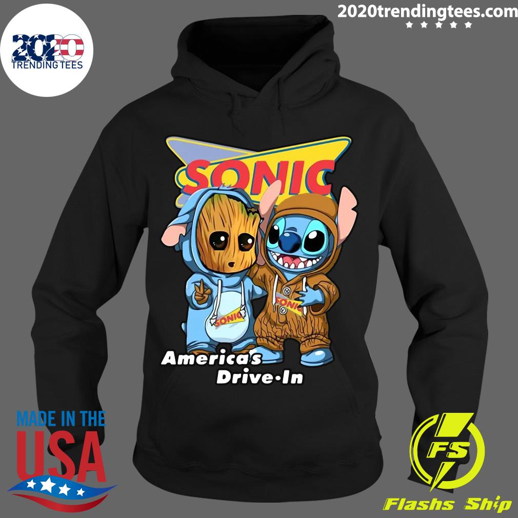 Stitch And Groot Sonic America's Drive In - Adult & Kids T-Shirts, Sweatshirts & Hoodies apparel design preview 2