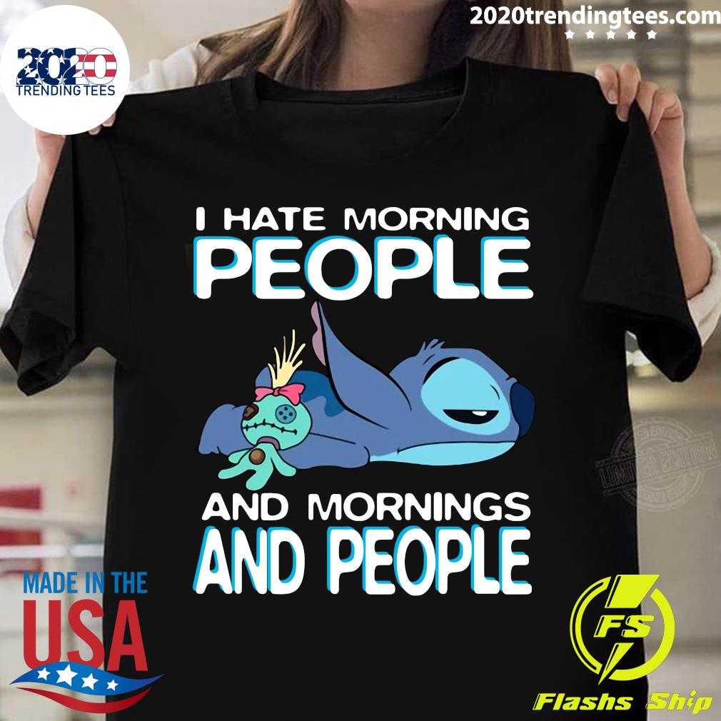 Stitch I Hate Morning People And Mornings - Adult & Kids T-Shirts, Sweatshirts & Hoodies apparel design preview 1
