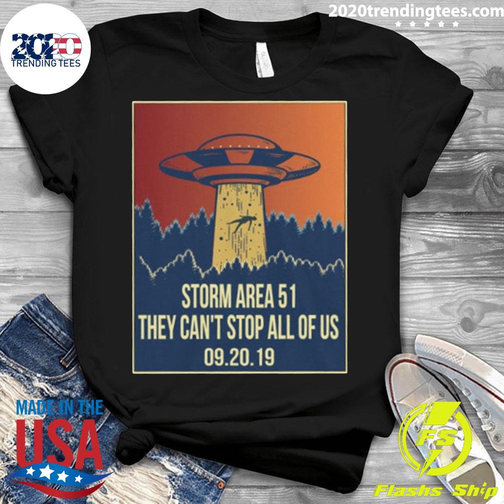 Storm area 51 alien ufo they can't stop us - Adult & Kids T-Shirts, Sweatshirts & Hoodies apparel design preview 3