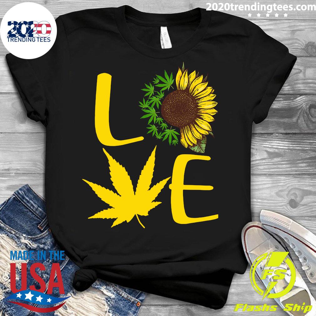 Sunflower Love Cannabis - Adult & Kids T-Shirts, Sweatshirts & Hoodies apparel design preview 3