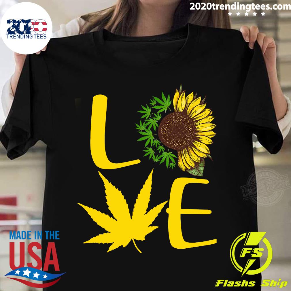 Sunflower Love Cannabis - Adult & Kids T-Shirts, Sweatshirts & Hoodies apparel design preview 1