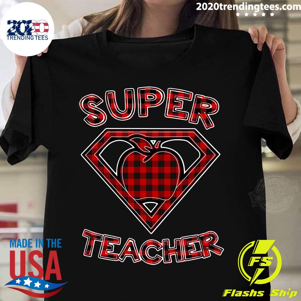 Super Teacher Superhero Apple - Adult & Kids T-Shirts, Sweatshirts & Hoodies apparel design preview 1