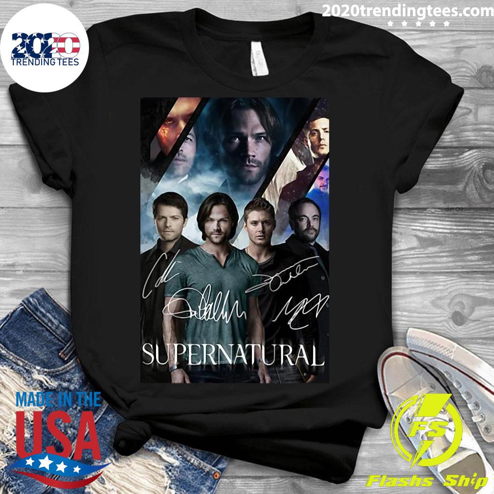 Supernatural Characters Signatures - Adult & Kids T-Shirts, Sweatshirts & Hoodies apparel design preview 3