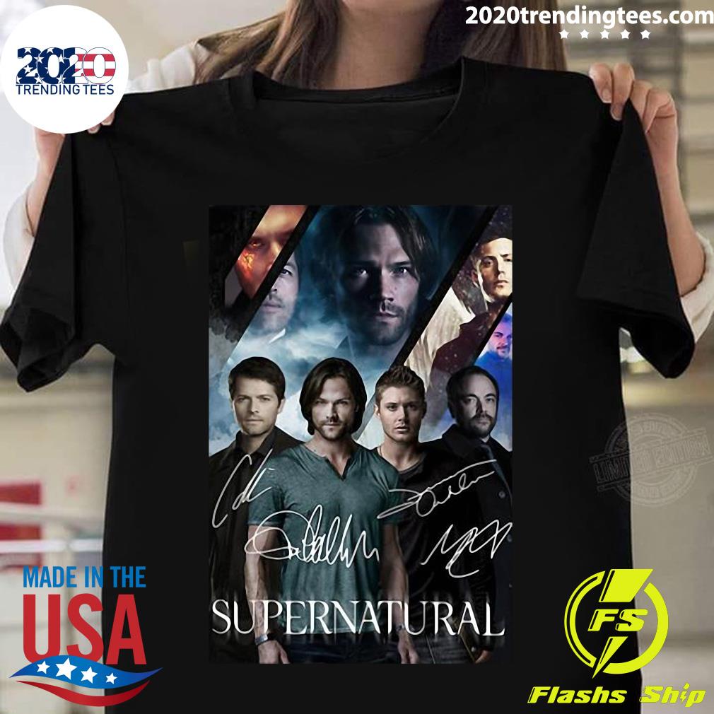 Supernatural Characters Signatures - Adult & Kids T-Shirts, Sweatshirts & Hoodies apparel design preview 1