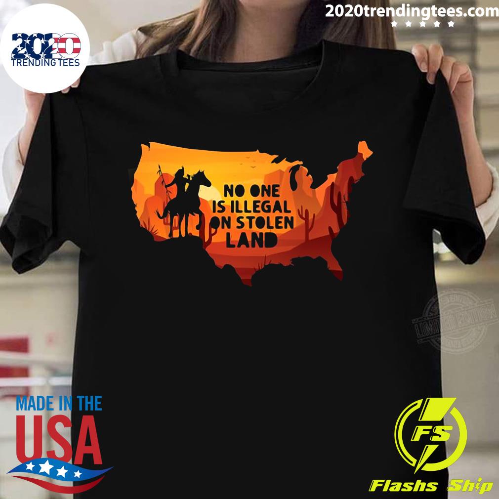 Support Immigration No One Is Illegal On Stolen Land - Adult & Kids T-Shirts, Sweatshirts & Hoodies apparel design preview 1