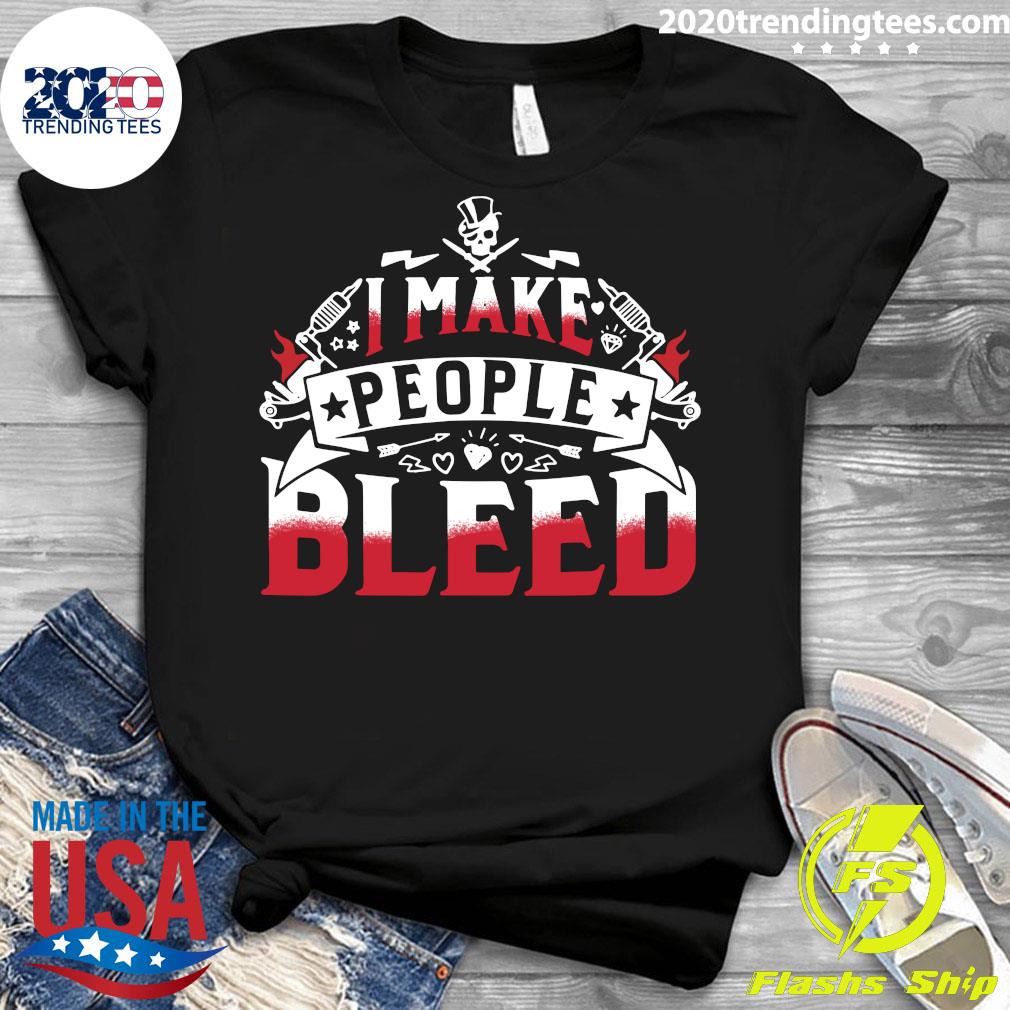 Tattoo Ink Artist Art Skull I Make People Bleed - Adult & Kids T-Shirts, Sweatshirts & Hoodies apparel design preview 3