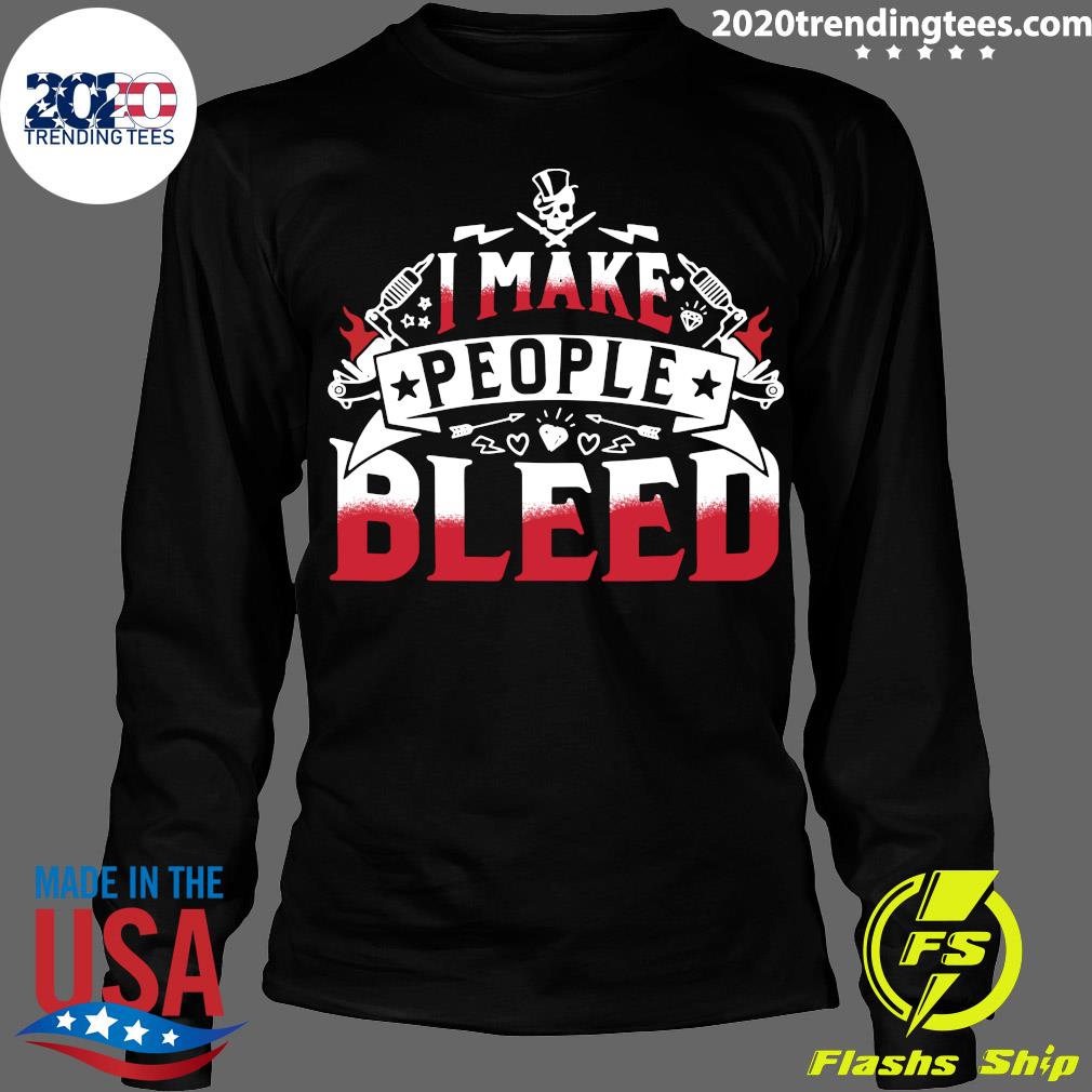 Tattoo Ink Artist Art Skull I Make People Bleed - Adult & Kids T-Shirts, Sweatshirts & Hoodies apparel design preview 4
