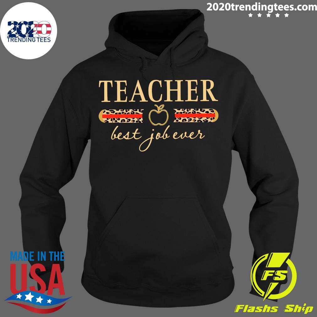 Teacher Apple Best Job Ever Leopard - Adult & Kids T-Shirts, Sweatshirts & Hoodies apparel design preview 2