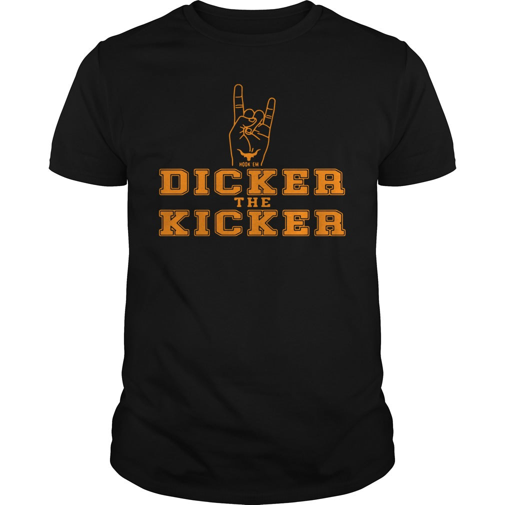 Texas Longhorns Hook Em' Dicker The Kicker - Adult & Kids T-Shirts, Sweatshirts & Hoodies apparel design preview 1