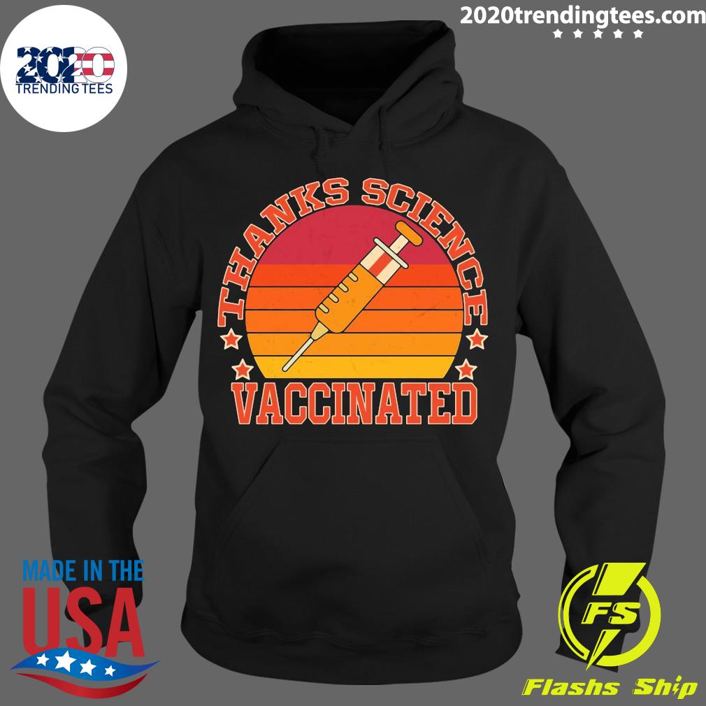 Thanks Science I'm Vaccinated Vintage - Adult & Kids T-Shirts, Sweatshirts & Hoodies apparel design preview 2