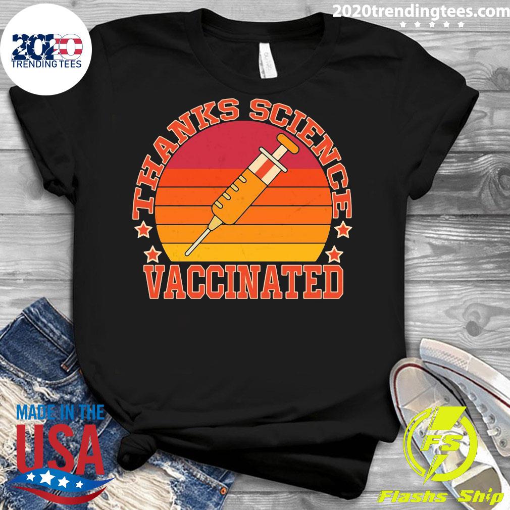Thanks Science I'm Vaccinated Vintage - Adult & Kids T-Shirts, Sweatshirts & Hoodies apparel design preview 3