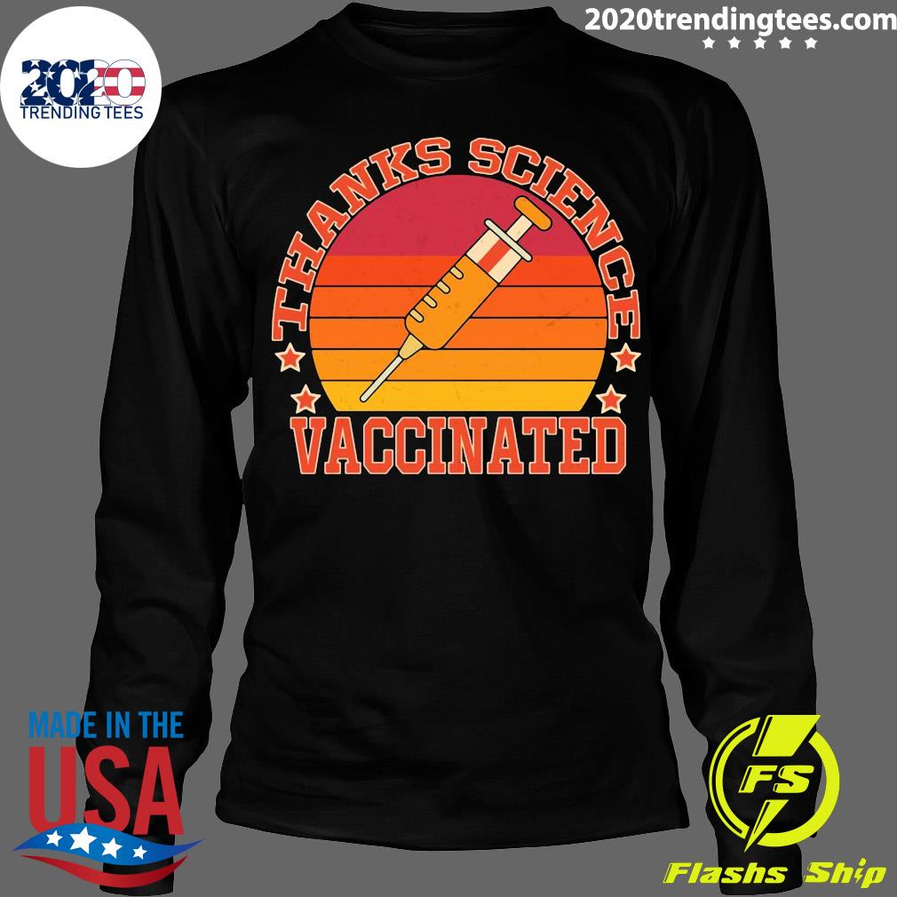 Thanks Science I'm Vaccinated Vintage - Adult & Kids T-Shirts, Sweatshirts & Hoodies apparel design preview 4