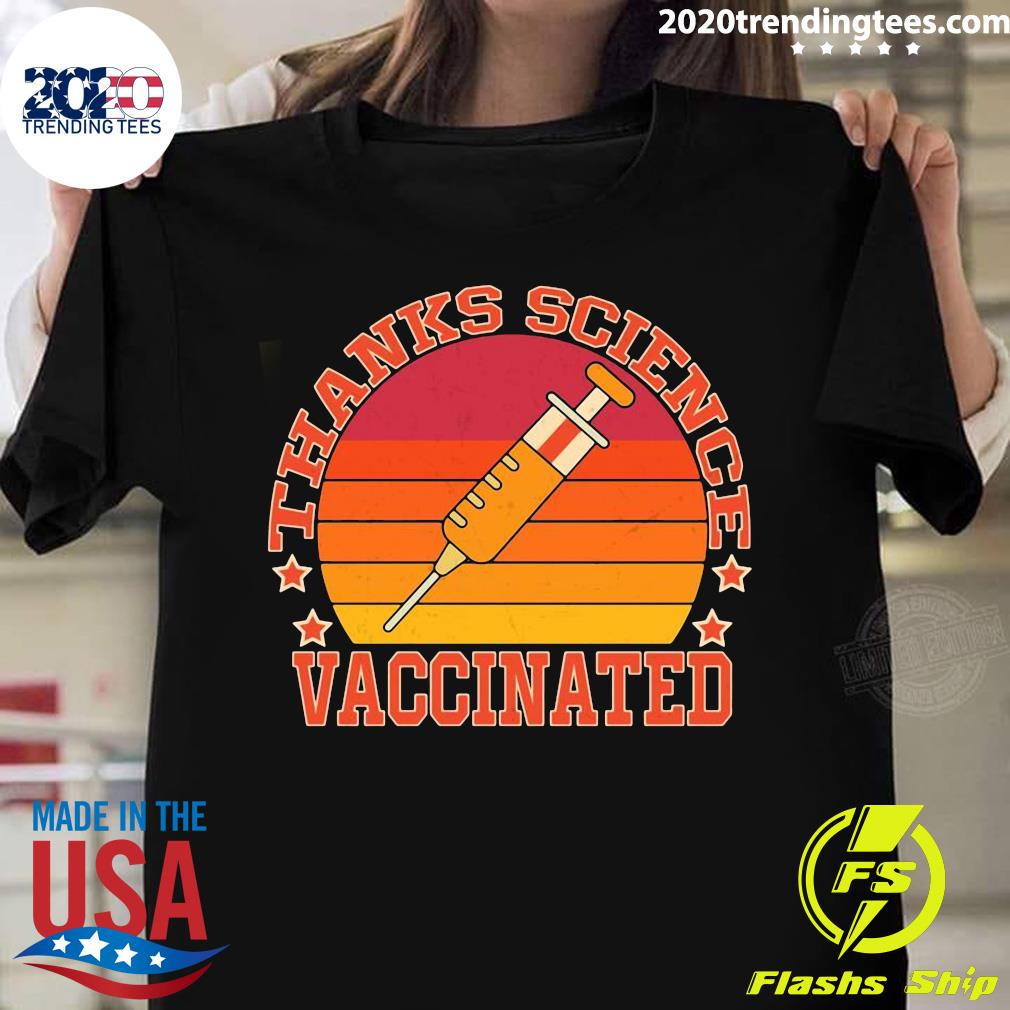 Thanks Science I'm Vaccinated Vintage - Adult & Kids T-Shirts, Sweatshirts & Hoodies apparel design preview 1