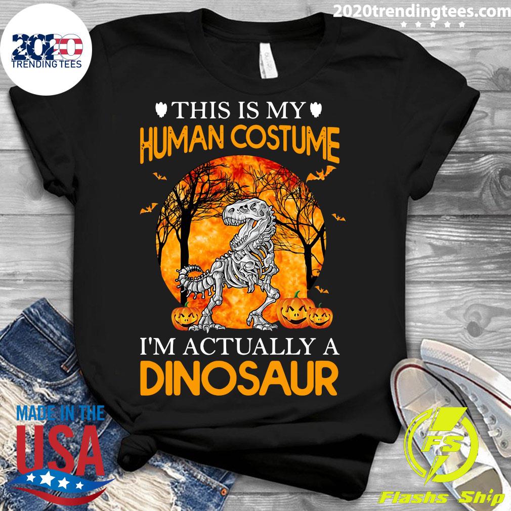 This Is My Human Costume I'm Actually A Dinosaur - Adult & Kids T-Shirts, Sweatshirts & Hoodies apparel design preview 3