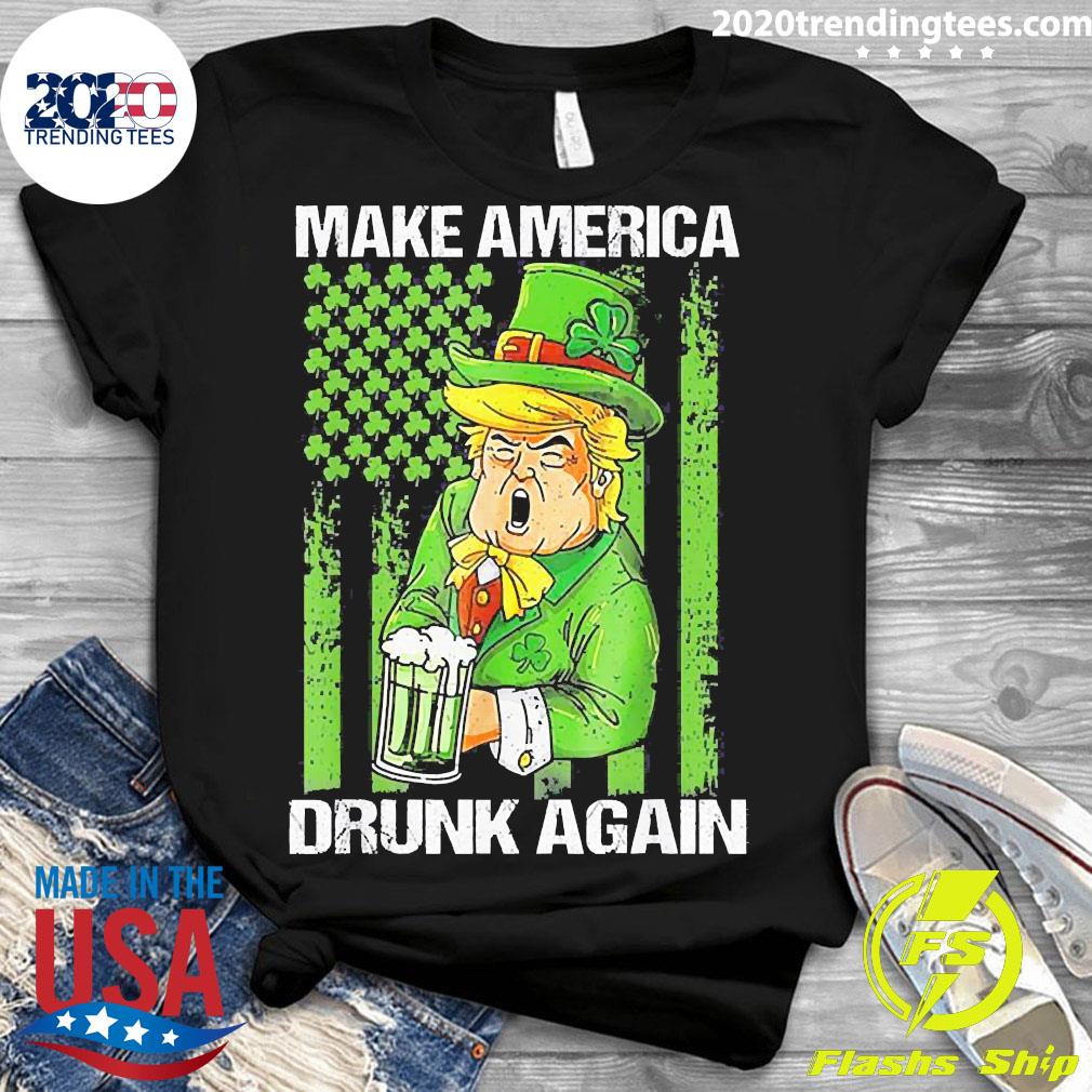 Trump Make America Drunk Again Beer St Patrick_s Day - Adult & Kids T-Shirts, Sweatshirts & Hoodies apparel design preview 3