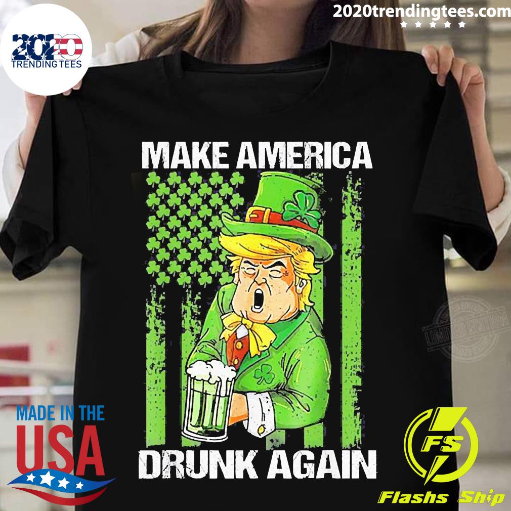 Trump Make America Drunk Again Beer St Patrick_s Day - Adult & Kids T-Shirts, Sweatshirts & Hoodies apparel design preview 1