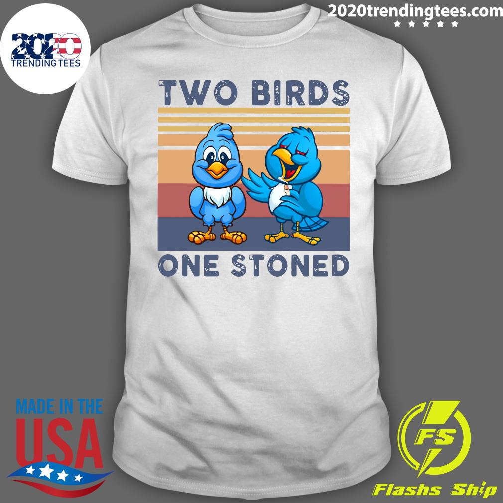 Two Birds One Stoned Vintage - Adult & Kids T-Shirts, Sweatshirts & Hoodies apparel design preview 1