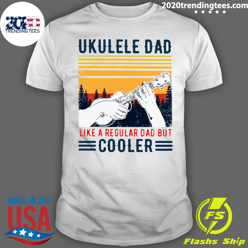 Ukulele Dad Like A Regular But Cooler Vintage - Adult & Kids T-Shirts, Sweatshirts & Hoodies apparel design preview 1