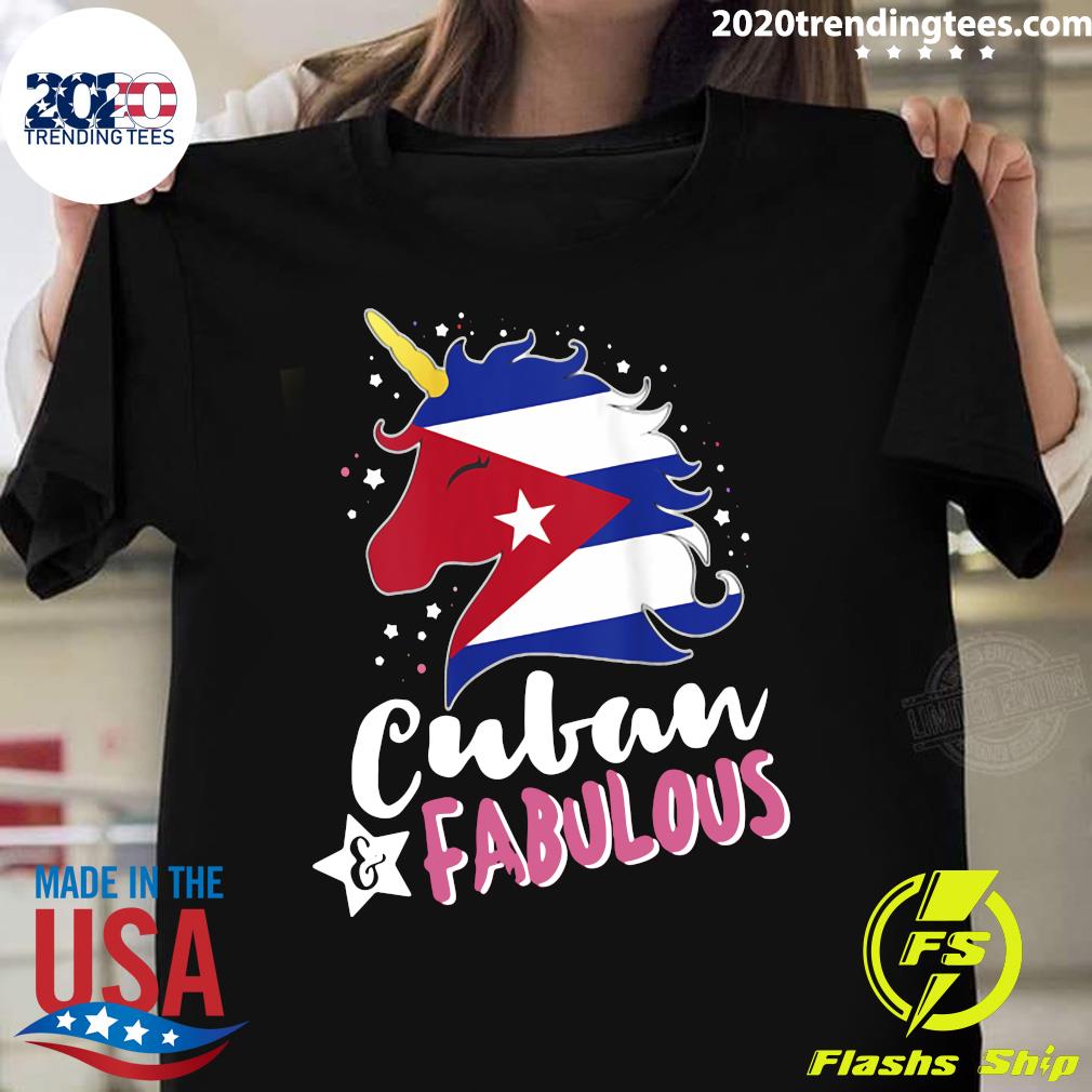 Unicorn Cuban Fabulous Flag - Adult & Kids T-Shirts, Sweatshirts & Hoodies apparel design preview 1
