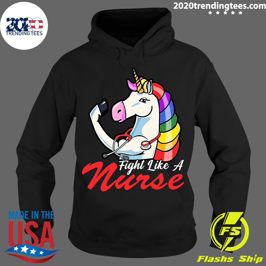 Unicorn Fight Like A Nurse - Adult & Kids T-Shirts, Sweatshirts & Hoodies apparel design preview 2