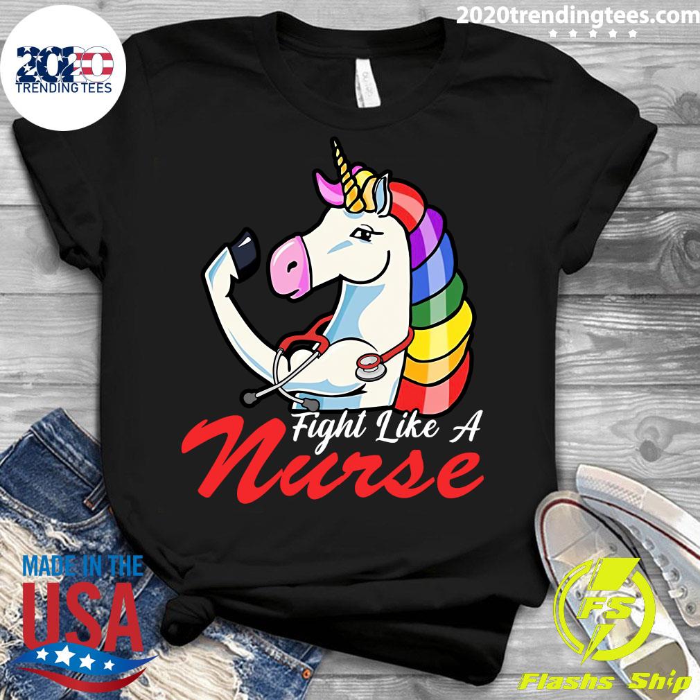 Unicorn Fight Like A Nurse - Adult & Kids T-Shirts, Sweatshirts & Hoodies apparel design preview 3