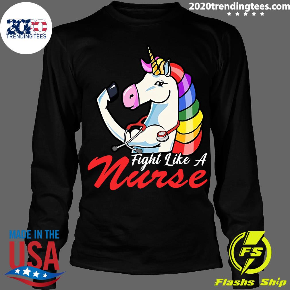 Unicorn Fight Like A Nurse - Adult & Kids T-Shirts, Sweatshirts & Hoodies apparel design preview 4