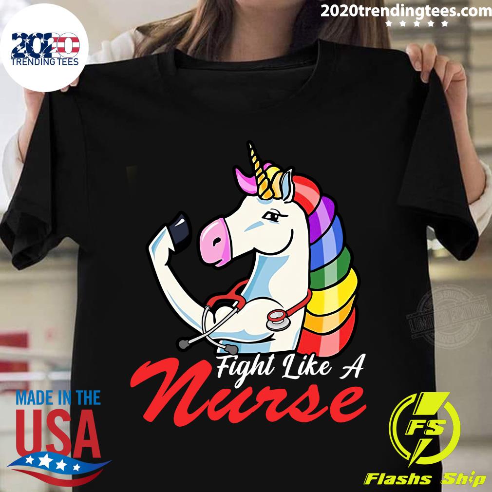 Unicorn Fight Like A Nurse - Adult & Kids T-Shirts, Sweatshirts & Hoodies apparel design preview 1