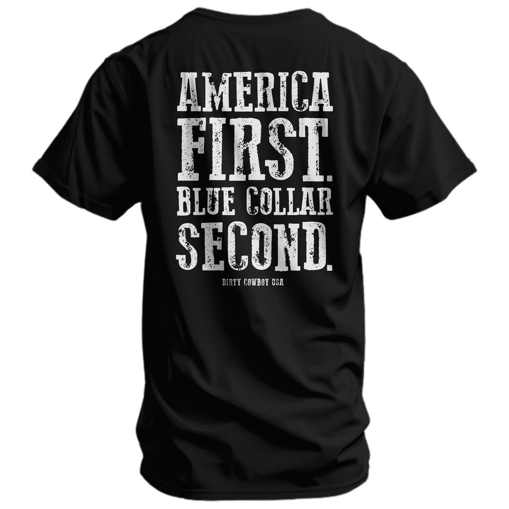 America First Blue Collar Second Men's - Adult & Kids T-Shirts, Sweatshirts & Hoodies apparel design preview 1