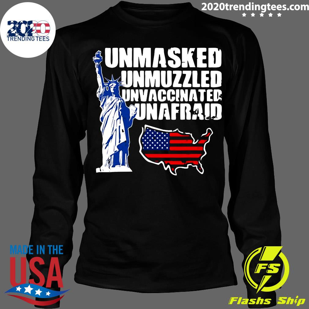 USA Unmasked Unmuzzled Unvaccinated Unafraid - Adult & Kids T-Shirts, Sweatshirts & Hoodies apparel design preview 4