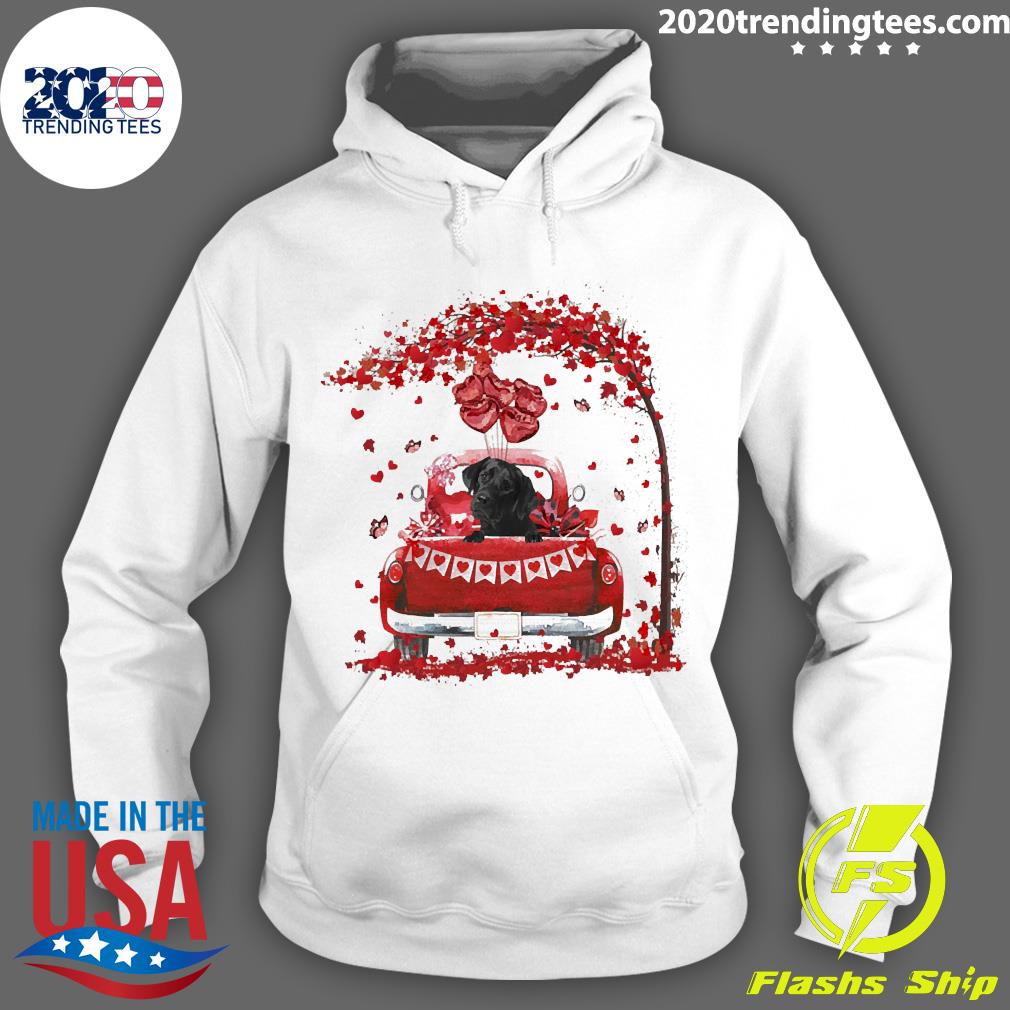 Valentine Red Car Black Labrador - Adult & Kids T-Shirts, Sweatshirts & Hoodies apparel design preview 2