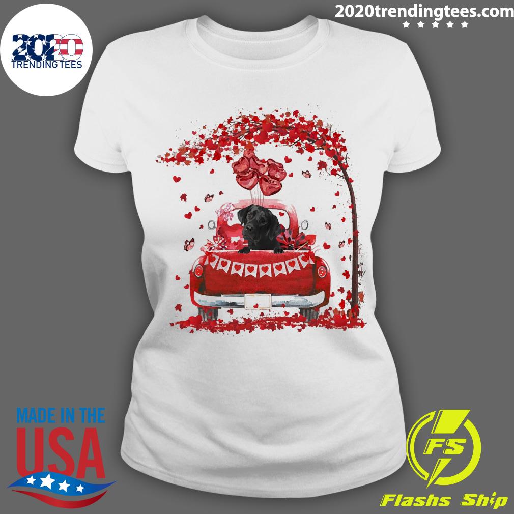 Valentine Red Car Black Labrador - Adult & Kids T-Shirts, Sweatshirts & Hoodies apparel design preview 3