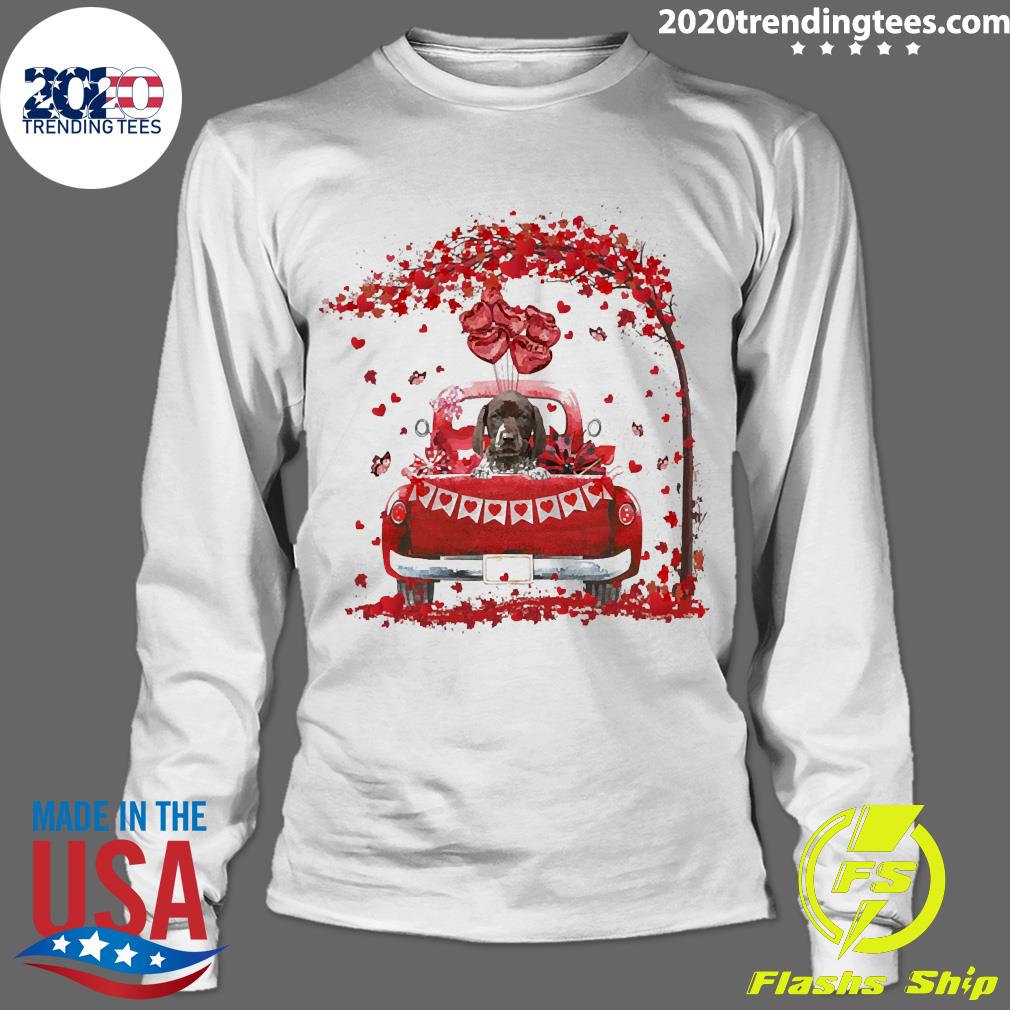 Valentine Red Car German Shorthaired Pointer Dog - Adult & Kids T-Shirts, Sweatshirts & Hoodies apparel design preview 4
