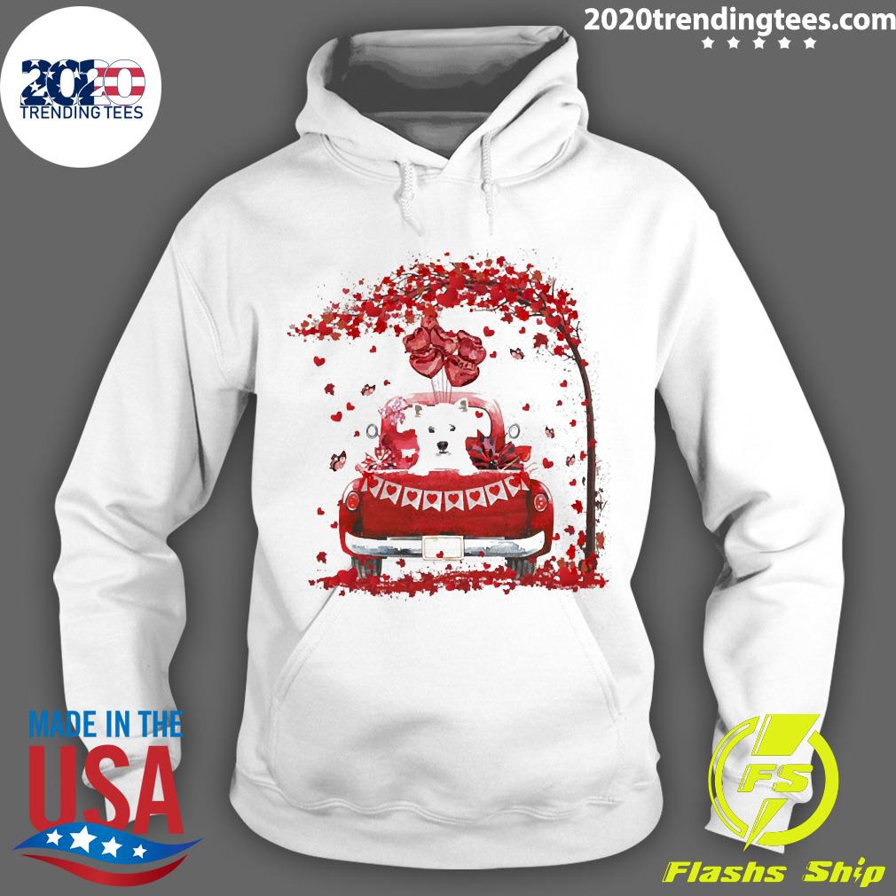 Valentine Red Car West Highland White Terrier - Adult & Kids T-Shirts, Sweatshirts & Hoodies apparel design preview 2