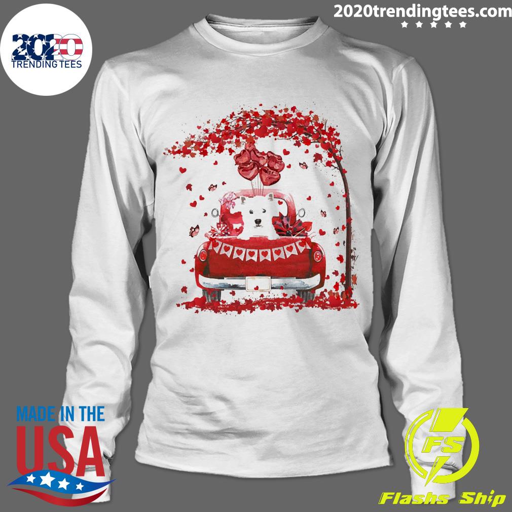Valentine Red Car West Highland White Terrier - Adult & Kids T-Shirts, Sweatshirts & Hoodies apparel design preview 4