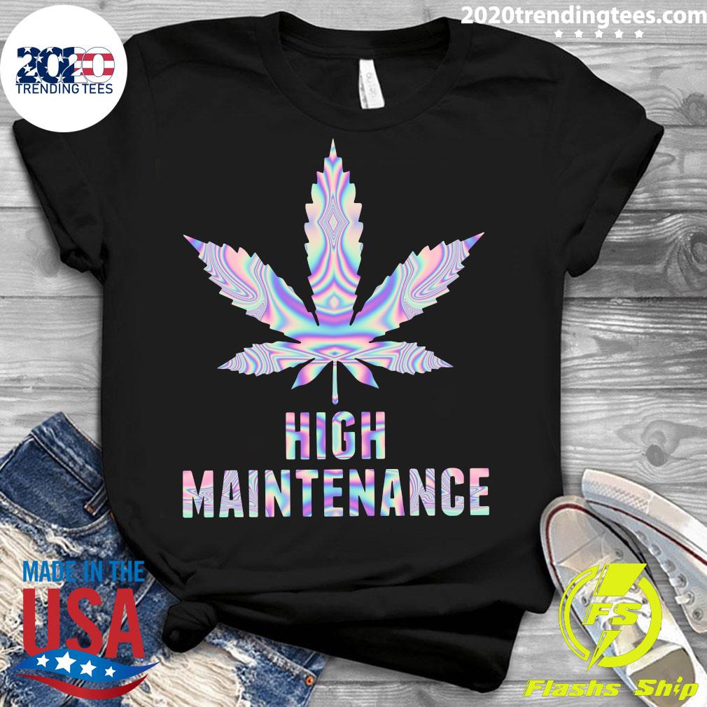 Vintage Weed Cannabis High Maintenance - Adult & Kids T-Shirts, Sweatshirts & Hoodies apparel design preview 3