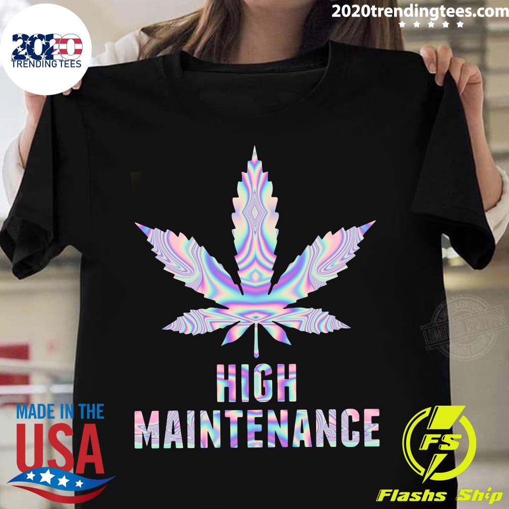 Vintage Weed Cannabis High Maintenance - Adult & Kids T-Shirts, Sweatshirts & Hoodies apparel design preview 1