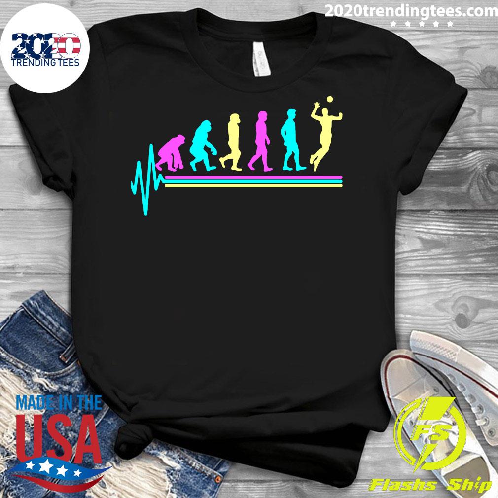 Volleyball Evolution Heartbeat Player - Adult & Kids T-Shirts, Sweatshirts & Hoodies apparel design preview 3