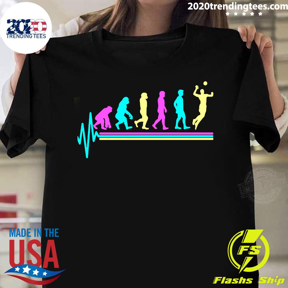 Volleyball Evolution Heartbeat Player - Adult & Kids T-Shirts, Sweatshirts & Hoodies apparel design preview 1